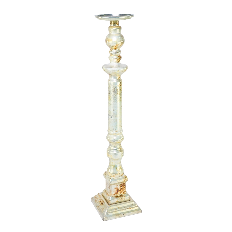 CANDELIERE AVORIO ANTICO H.71CM VETRO
