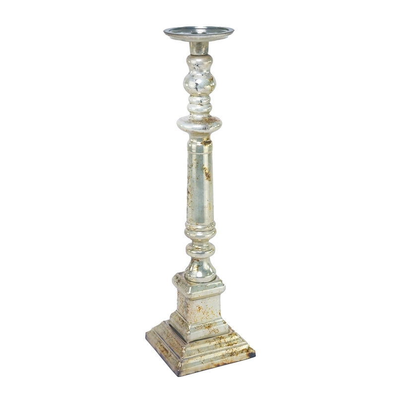CANDELIERE AVORIO ANTICO H.56CM VETRO