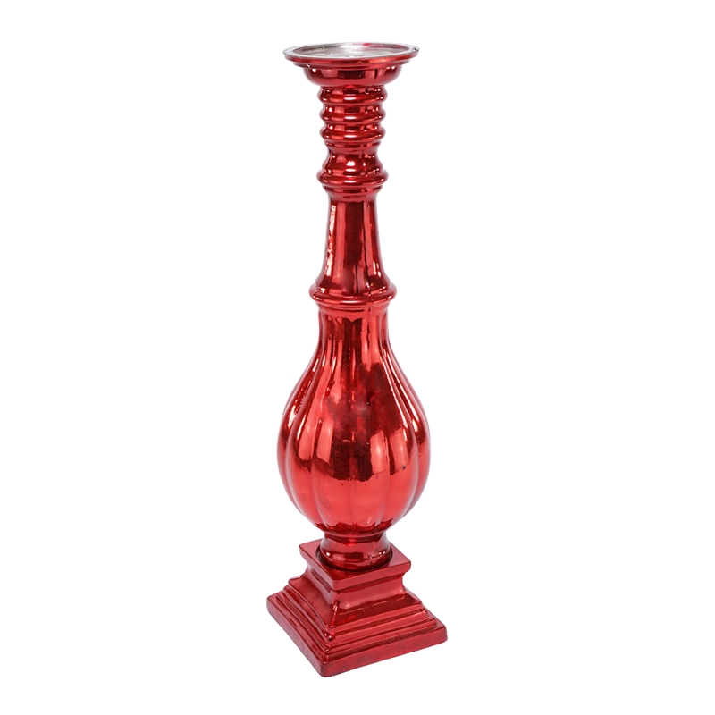 CANDELIERE ROSSO H.61CM VETRO