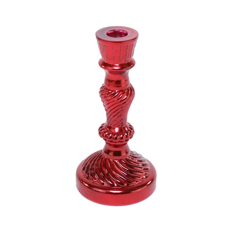 PORTACANDELA ROSSO H.20CM VETRO