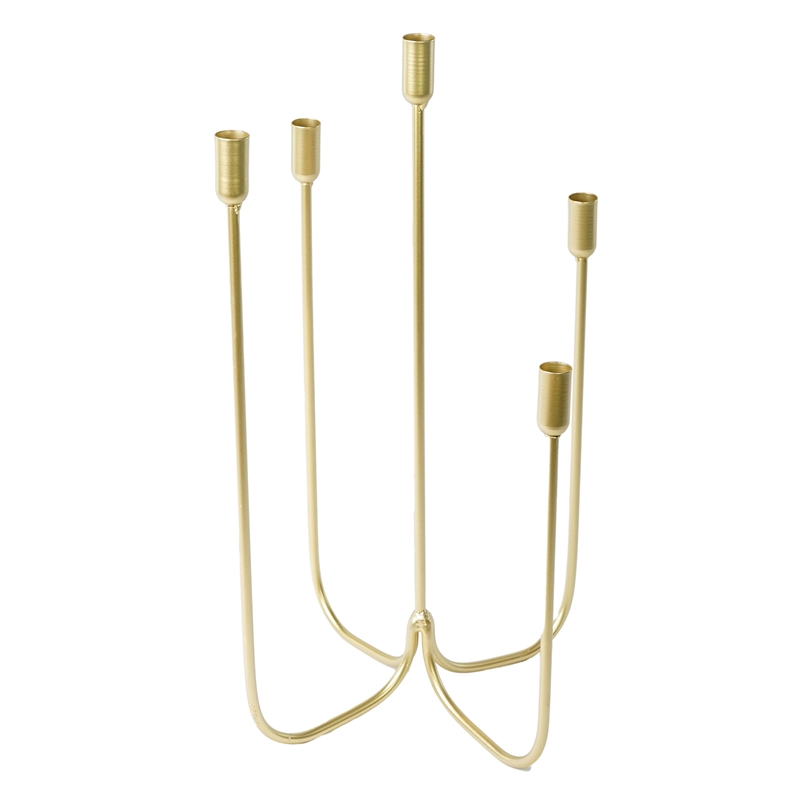 CANDELIERE ORO 5 LUCI 23X23X55CM METALLO