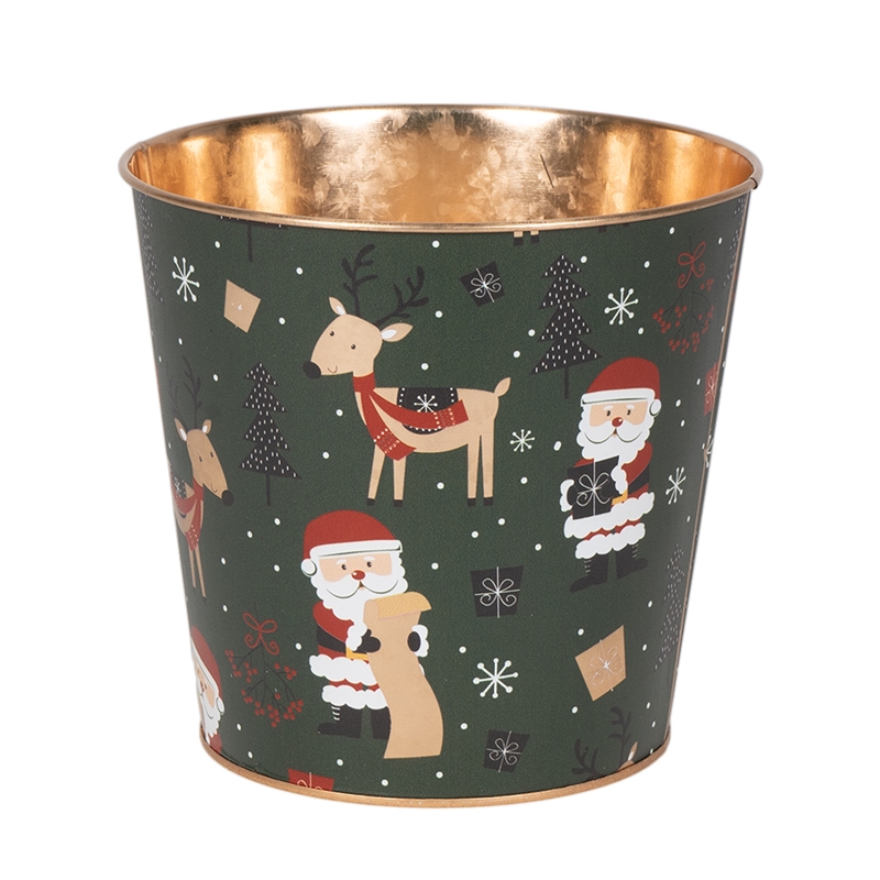 CACHE-POT DEC.NATALE D.17,5X16,5CM METALLO