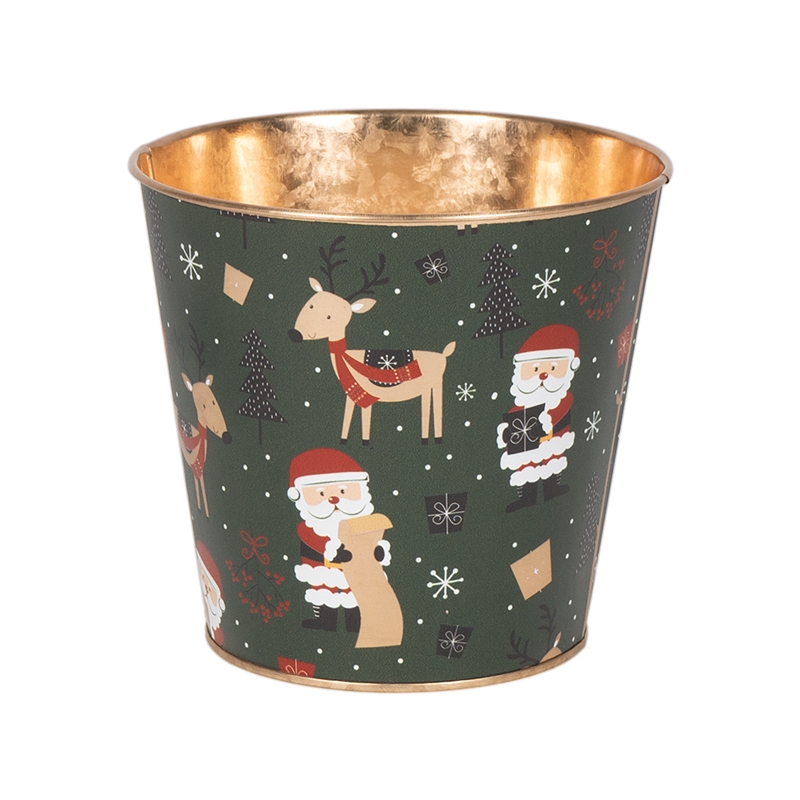 CACHE-POT DEC.NATALE D.15X13,5CM METALLO