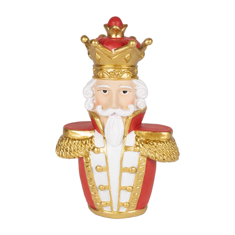 BUSTO RE ROSSO/ORO H.25CM RESINA
