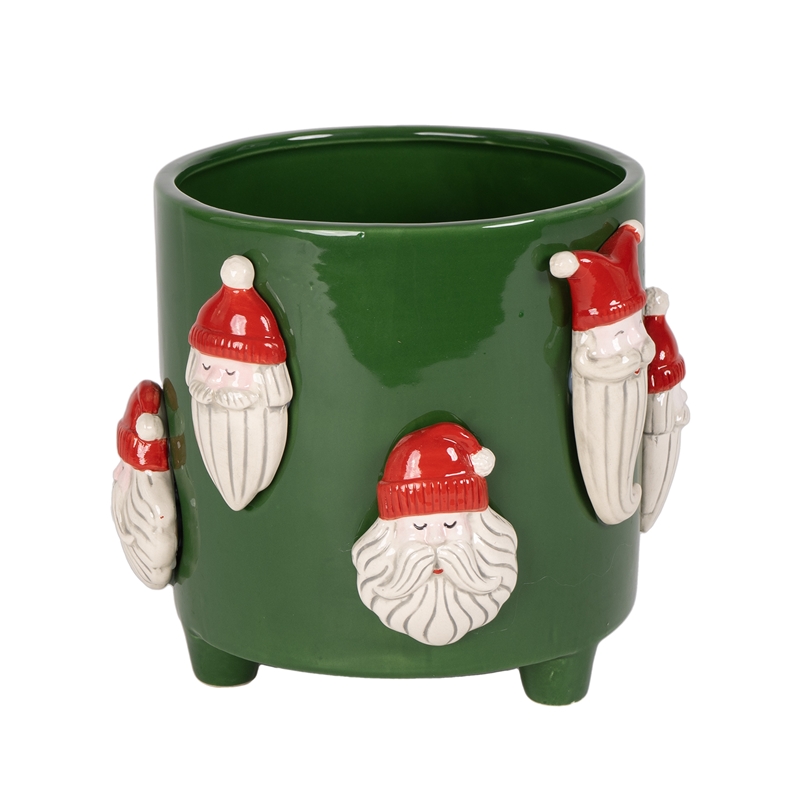 VASETTO VERDE DEC.B.NATALE D.21X18CM CERAMICA