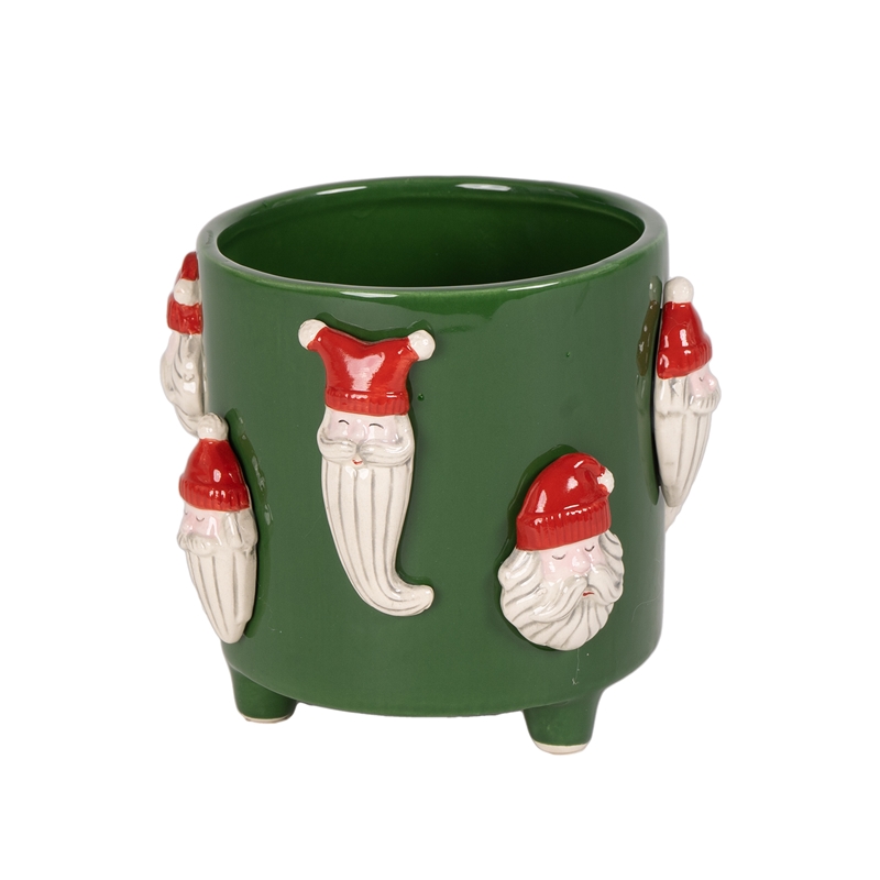 VASETTO VERDE DEC.B.NATALE D.16X14CM CERAMICA
