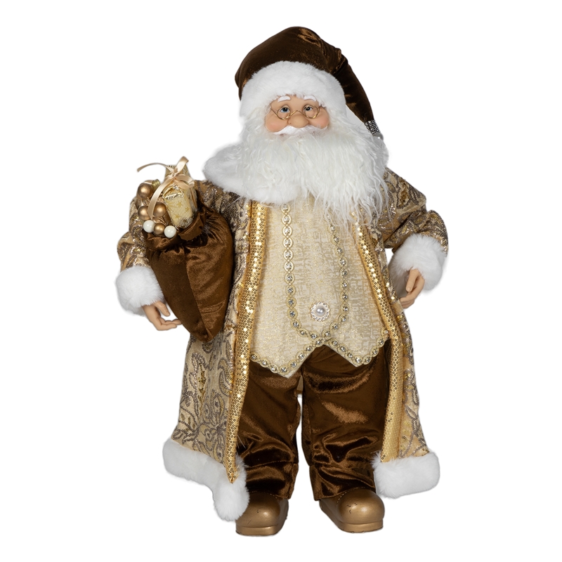 BABBO NATALE ORO/MARRONE H.91CM POLIESTERE