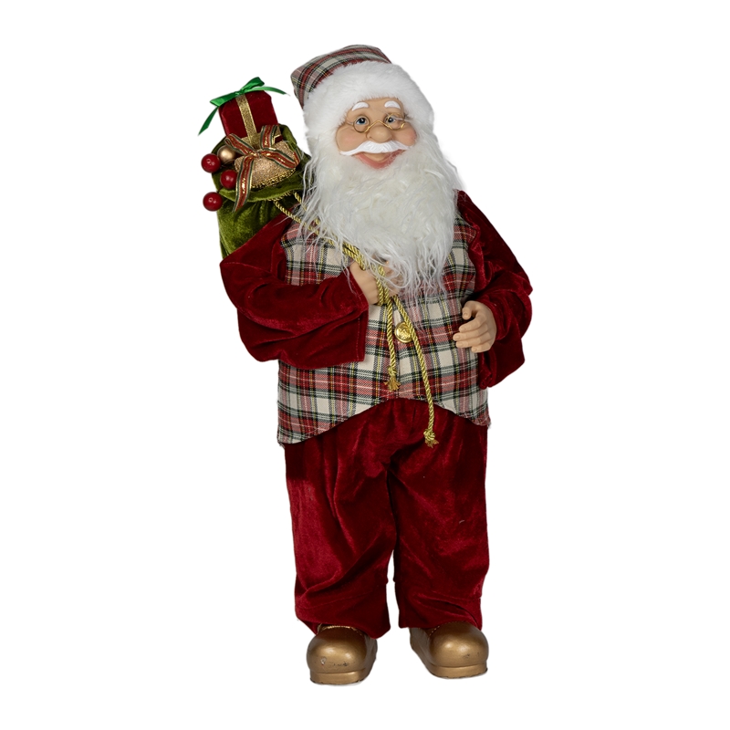BABBO NATALE SCOZZESE H.66CM POLIESTERE