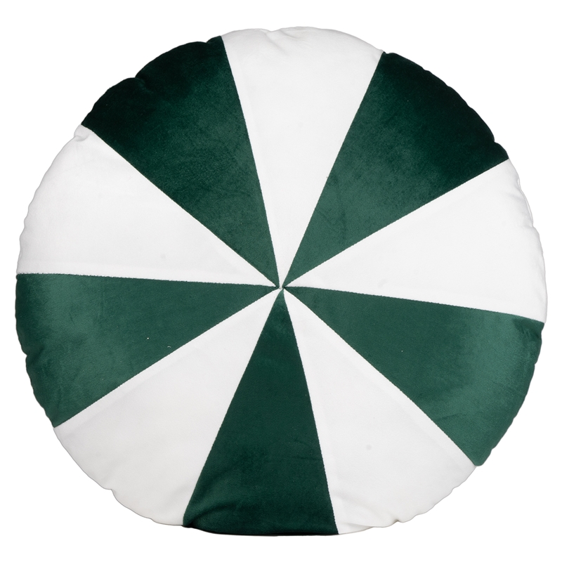 CUSCINO SPICCHI VERDI/BIANCHI D.50CM POLIESTERE