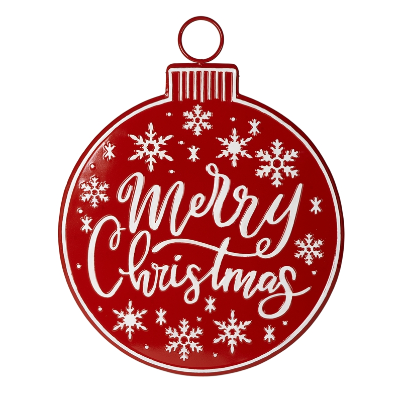DECORO ''MERRY CHRISTMAS'' ROSSO 57X1X72CM MET