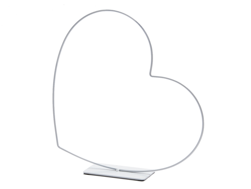 CUORE BIANCO IN METALLO CON BASE D.58 CM 