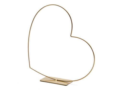 CUORE IN METALLO ORO CON BASE D.58 CM 
