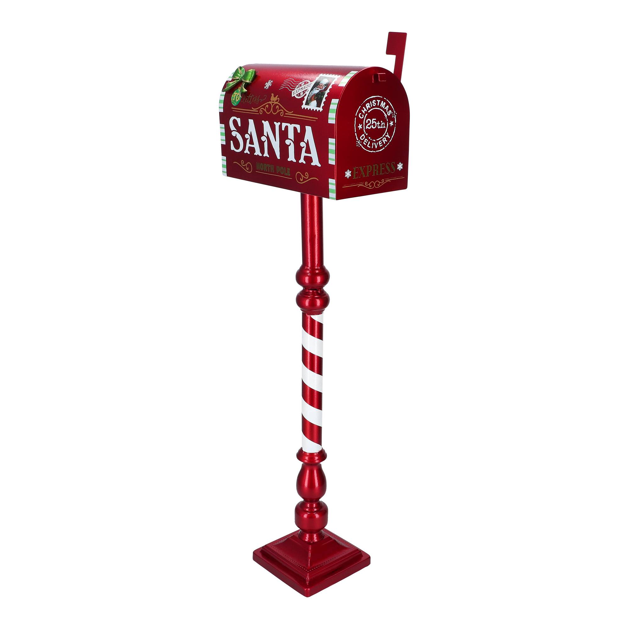 Mailbox metal (33x18x100,5cm) red