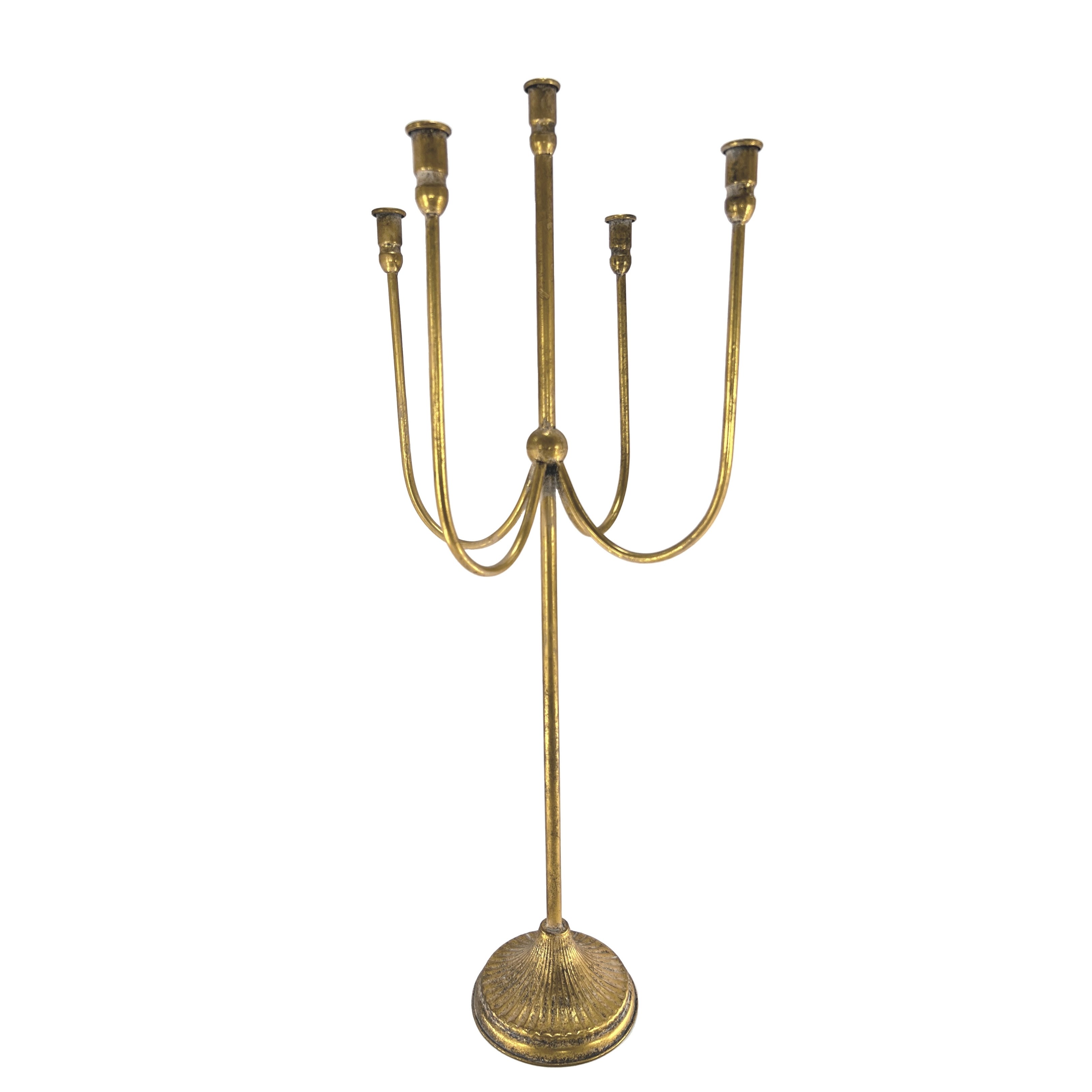CANDELIERE STILIZZATO METALLO ORO D.25XH.75 CM