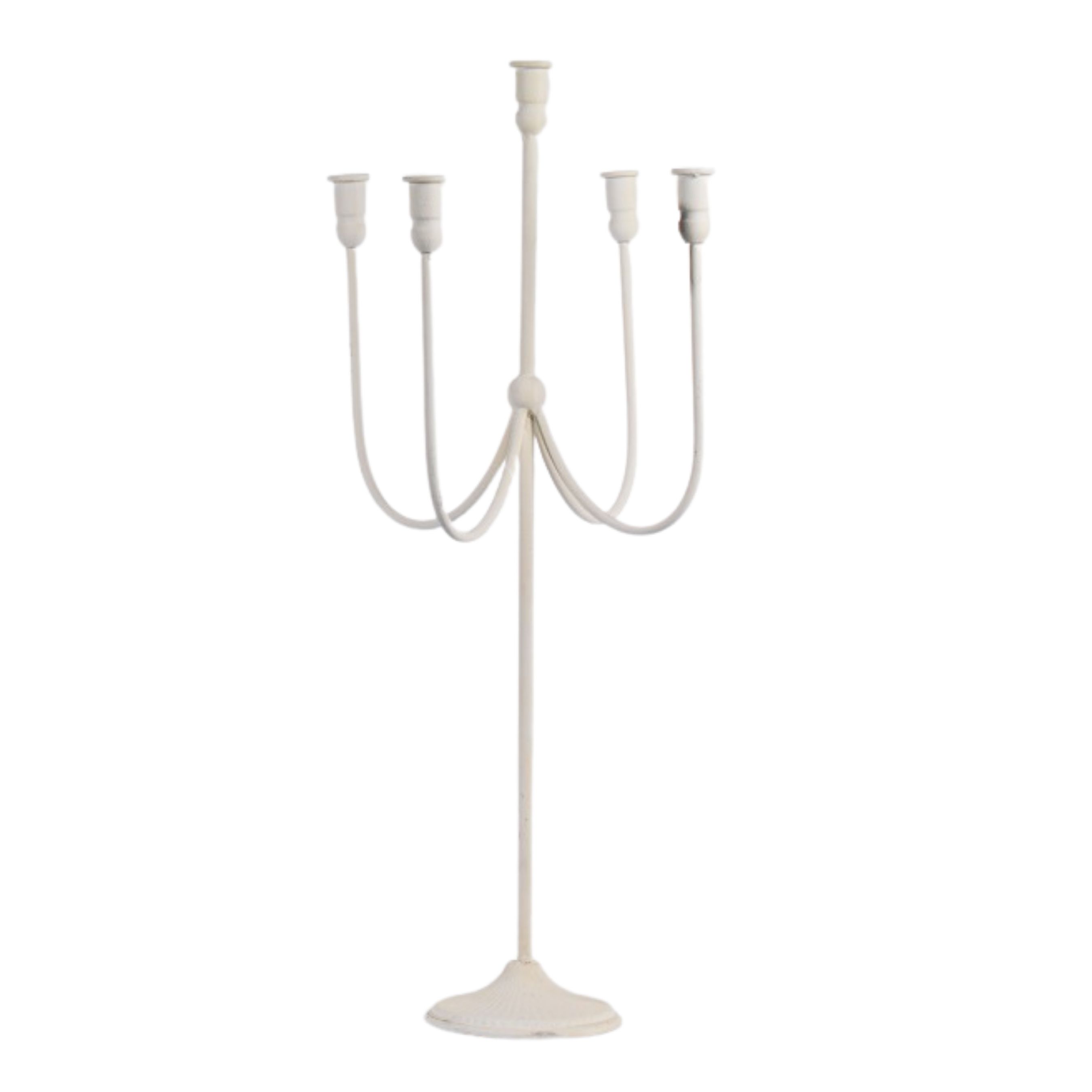 CANDELIERE STILIZZATO METALLO BIANCO D.27XH.90 CM