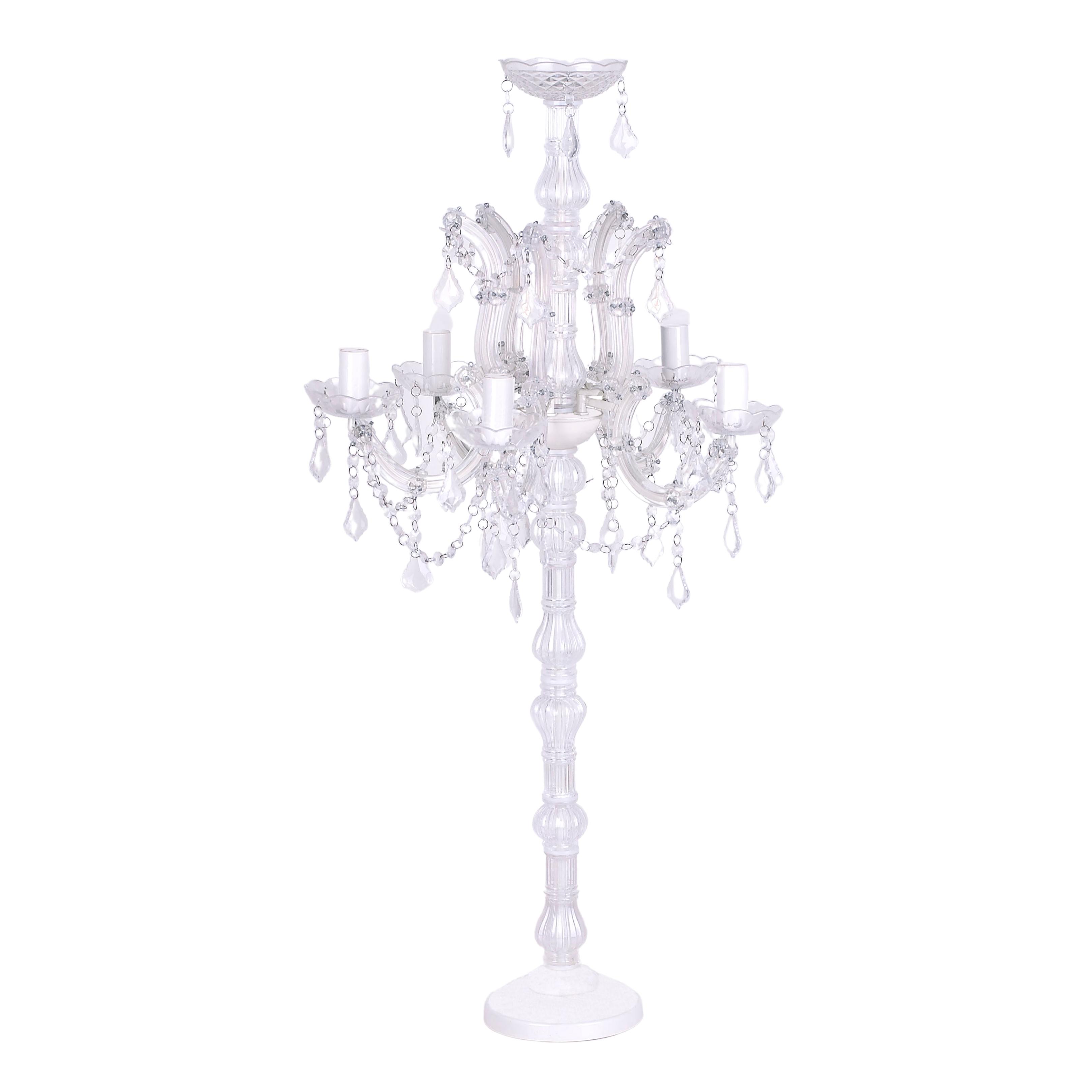CANDELABRO 5 FIAMME C/COPPA BIANCO  D.51XH.99 CM